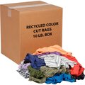 Global Industrial 10 Lb. Box Recycled Cut Rags, Mixed Colors 670224